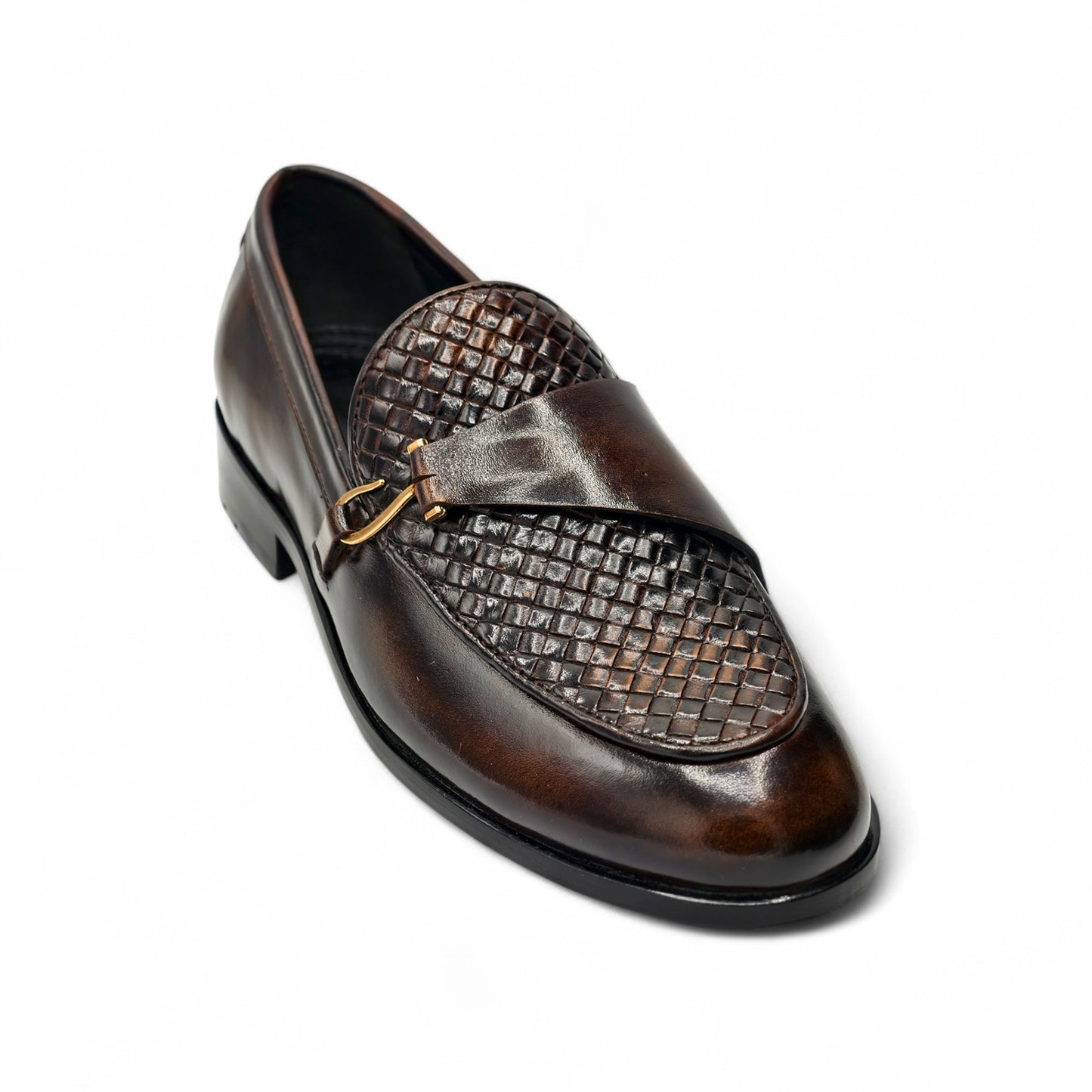 Woven Leather Horsebit Loafer