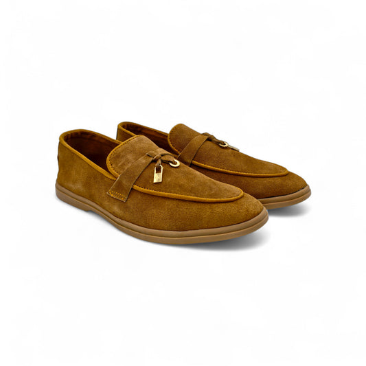 Suede Lock Loafers