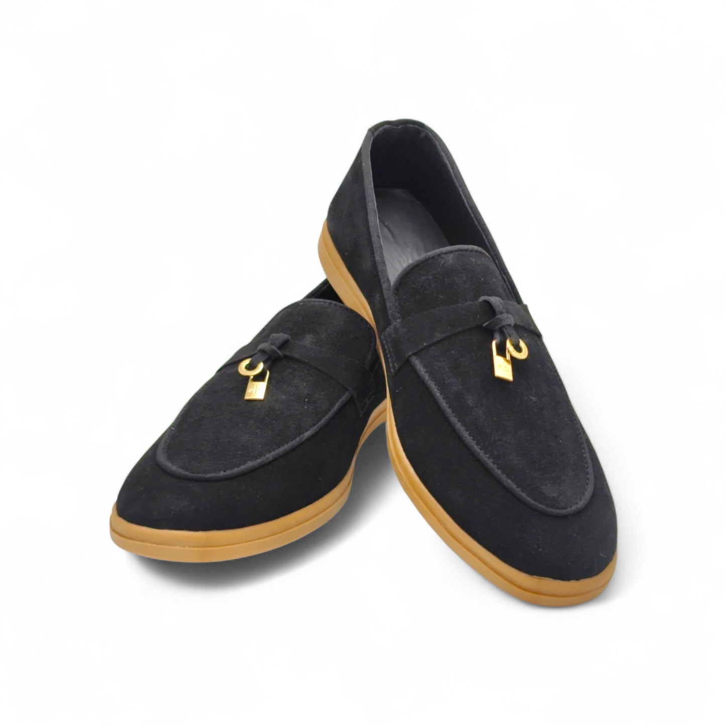 Suede Lock Loafers