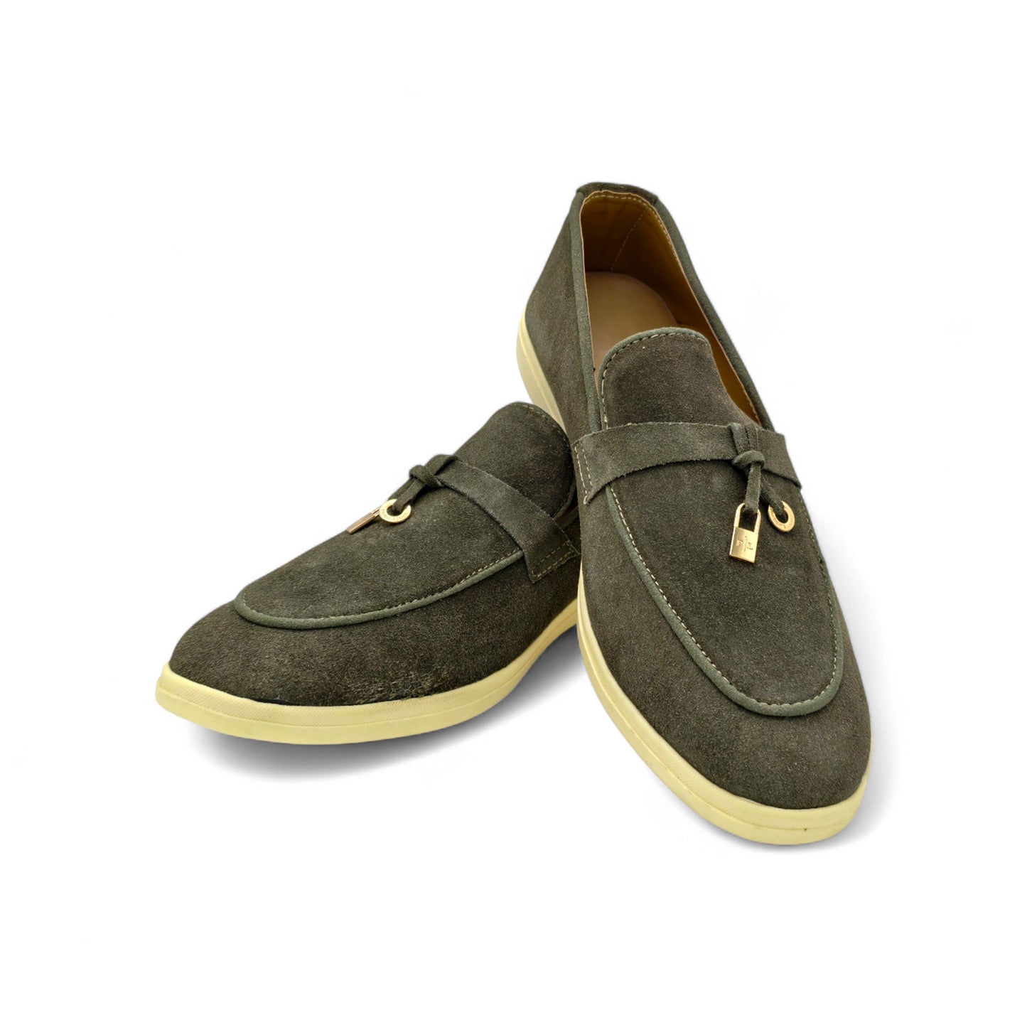 Suede Lock Loafers