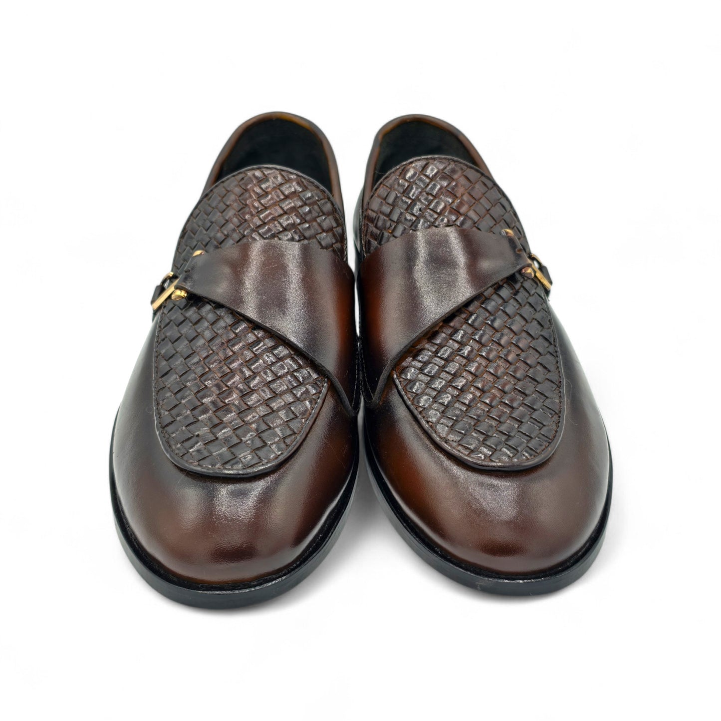 Woven Leather Horsebit Loafer