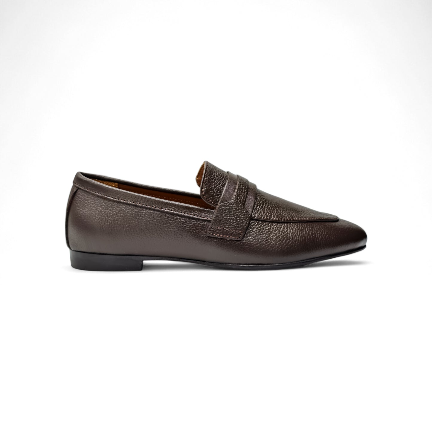 Classic Pebbled Leather Loafers Plain