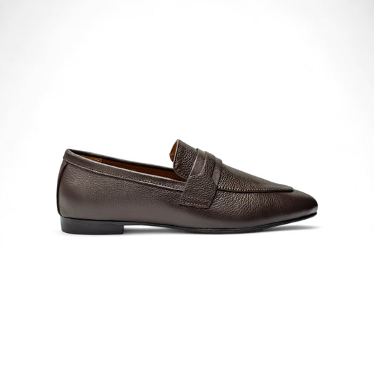 Classic Pebbled Leather Loafers Plain