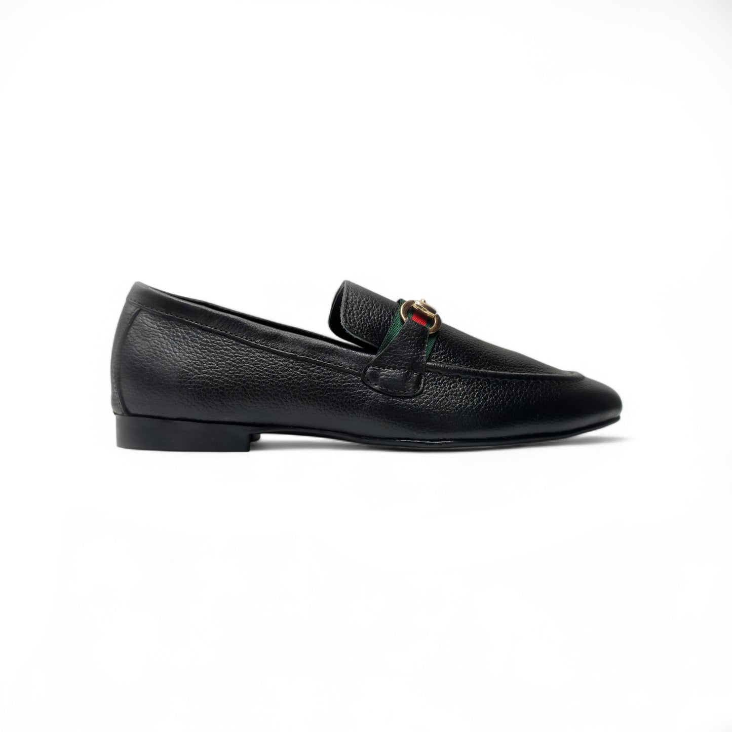 Classic Pebbled Leather Loafers Gucci Buckle
