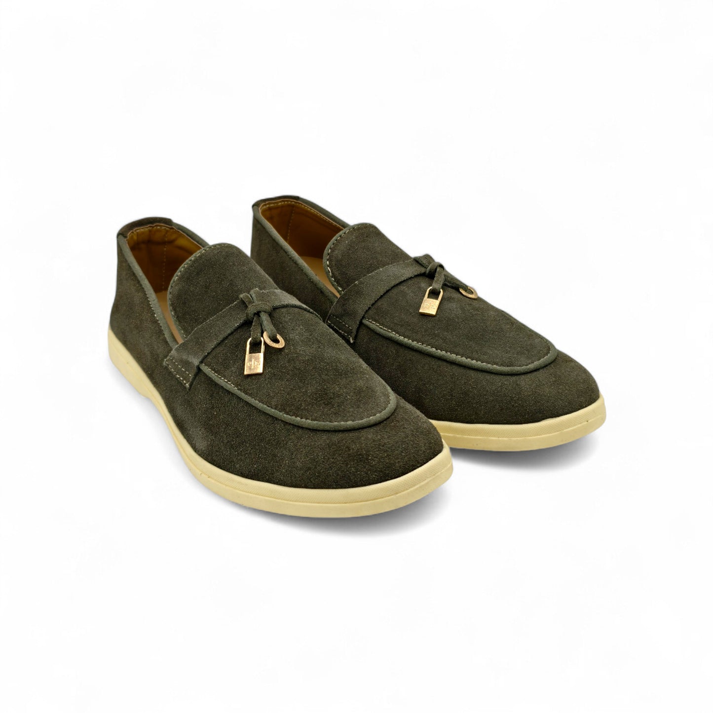 Suede Lock Loafers